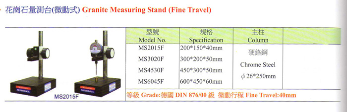 花崗石量測台(微動式) Graniite Measuring Stand (Fine Travel)的第2張圖片